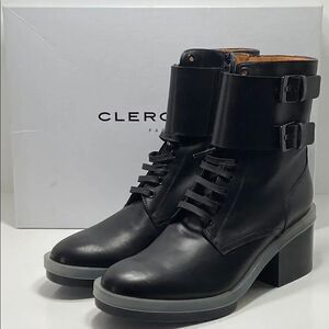 Clergerie Eden Leather Combat Boots size 39.5